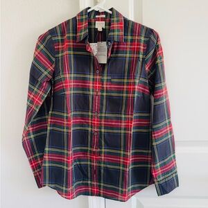J. Crew Vibrant Plaid Button Down Shirt